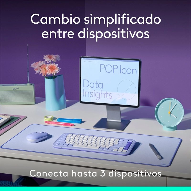 TECLADO INALÁMBRICO LOGITECH POP ICON + MOUSE - 10