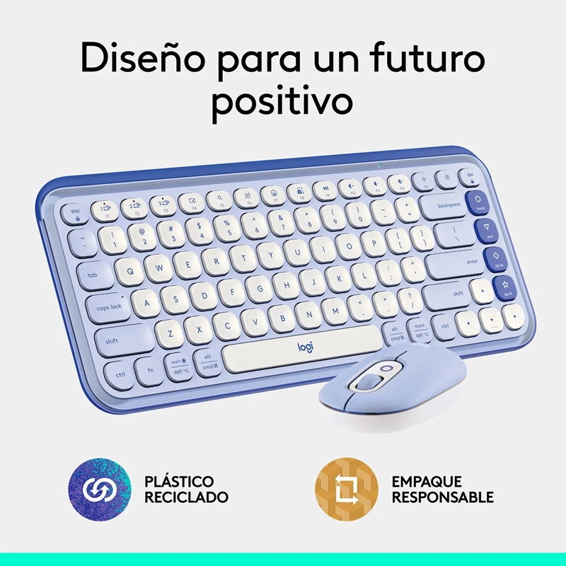 TECLADO INALÁMBRICO LOGITECH POP ICON + MOUSE - 12