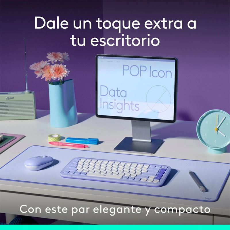 TECLADO INALÁMBRICO LOGITECH POP ICON + MOUSE - 3
