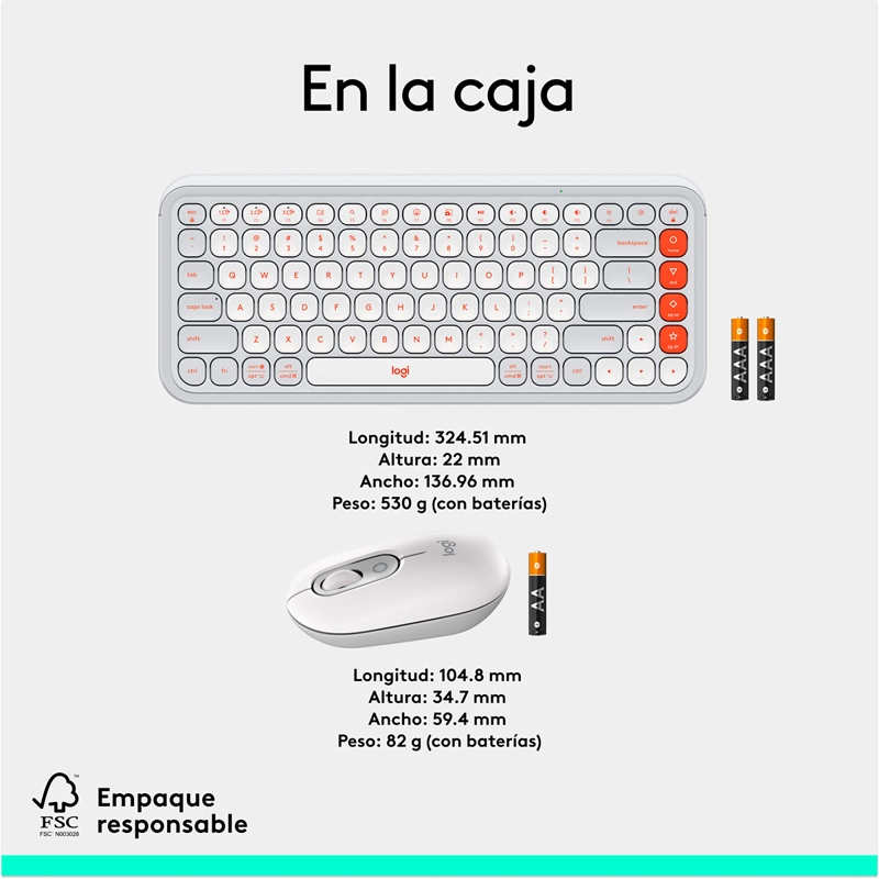 TECLADO INALÁMBRICO LOGITECH POP ICON + MOUSE - 11