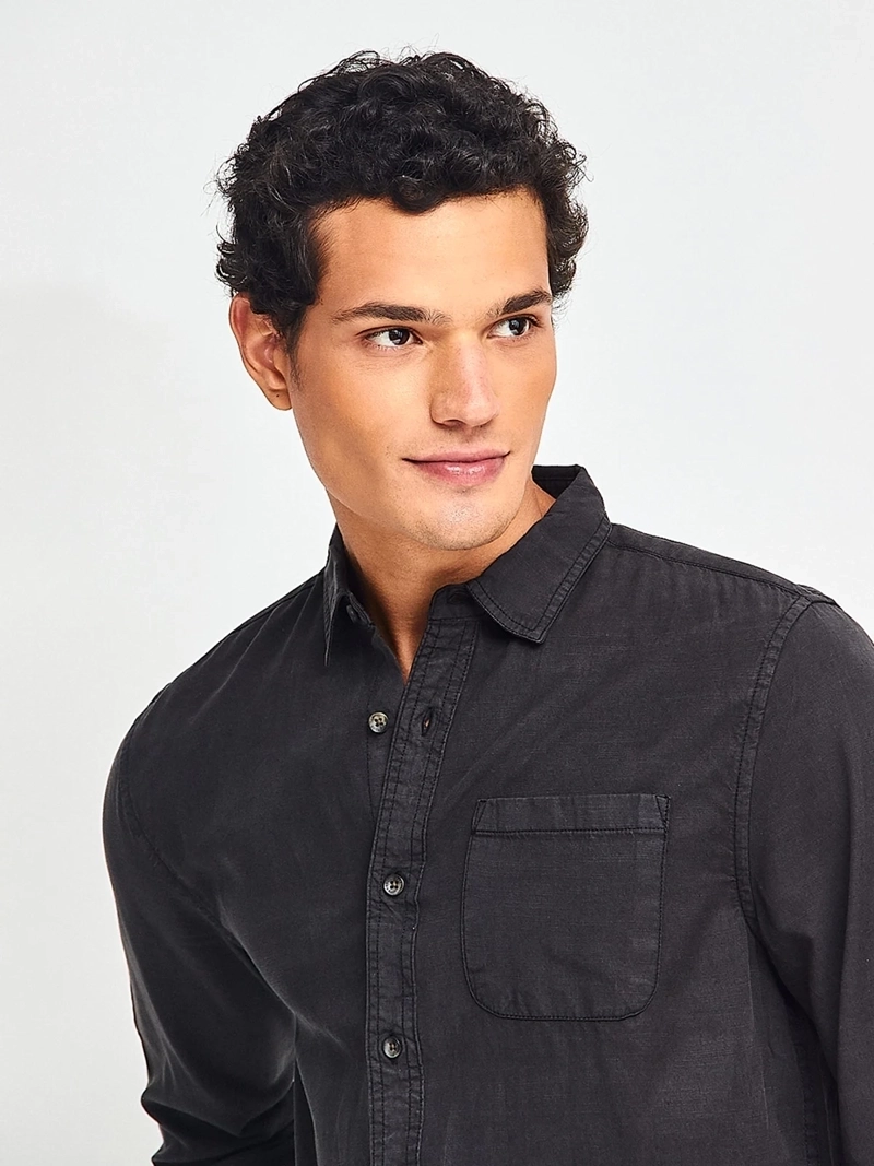 CAMISA HOMBRE BARBADOS MANGA LARGA LISA - 3
