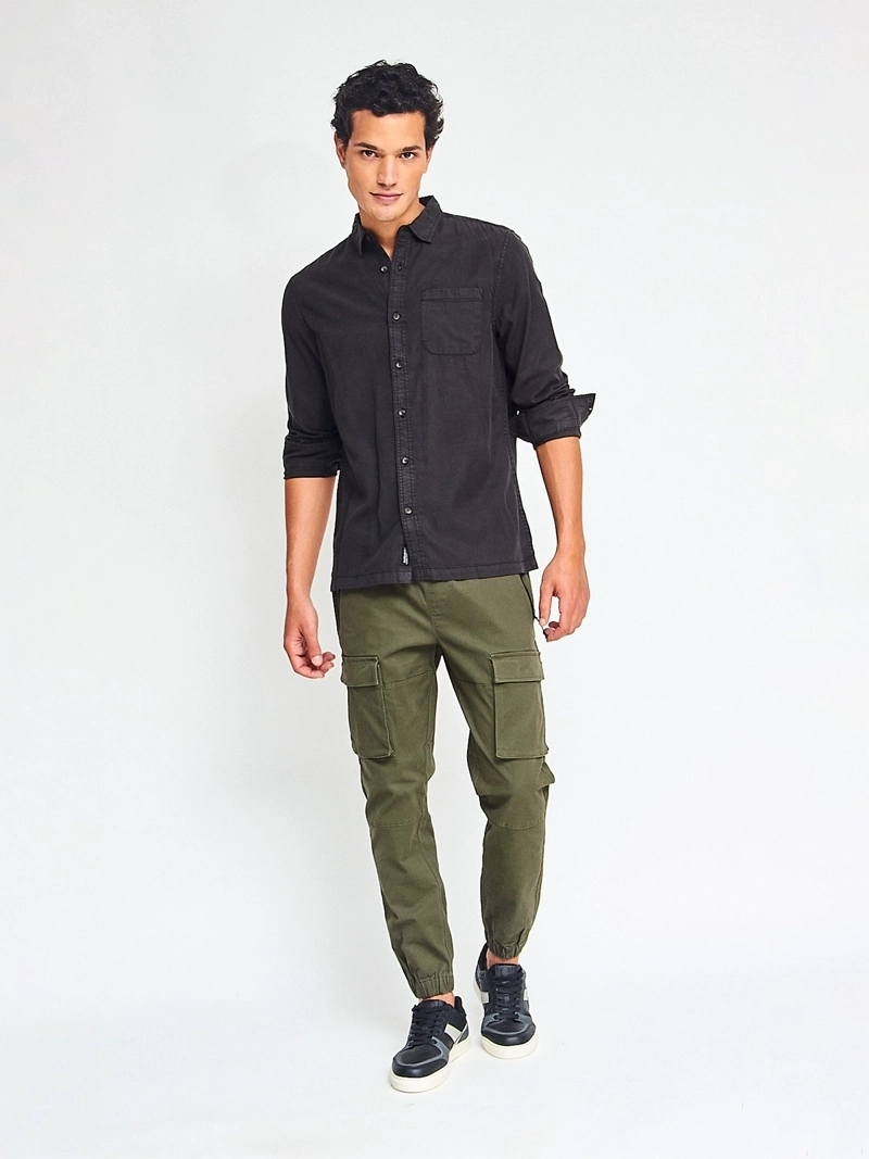 CAMISA HOMBRE BARBADOS MANGA LARGA LISA - 4