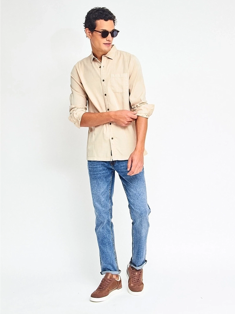 CAMISA HOMBRE BARBADOS MANGA LARGA LISA - 4