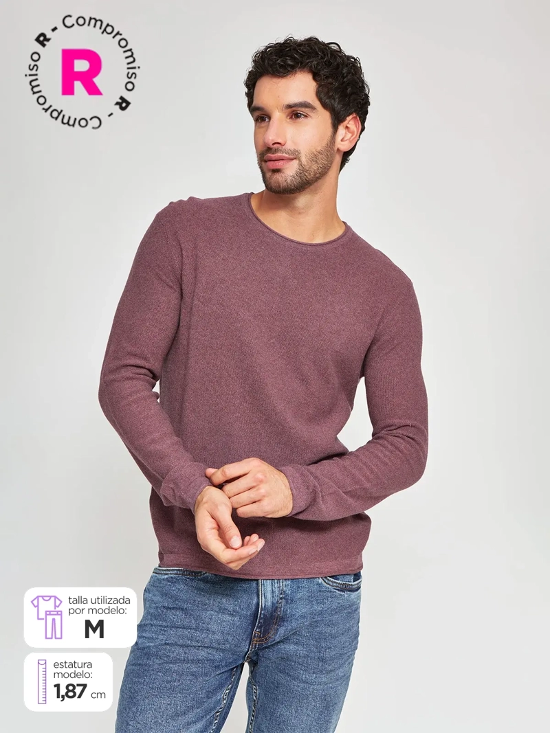SWEATER HOMBRE BARBADOS ALGODÓN CUELLO REDONDO BÁSICO - 1