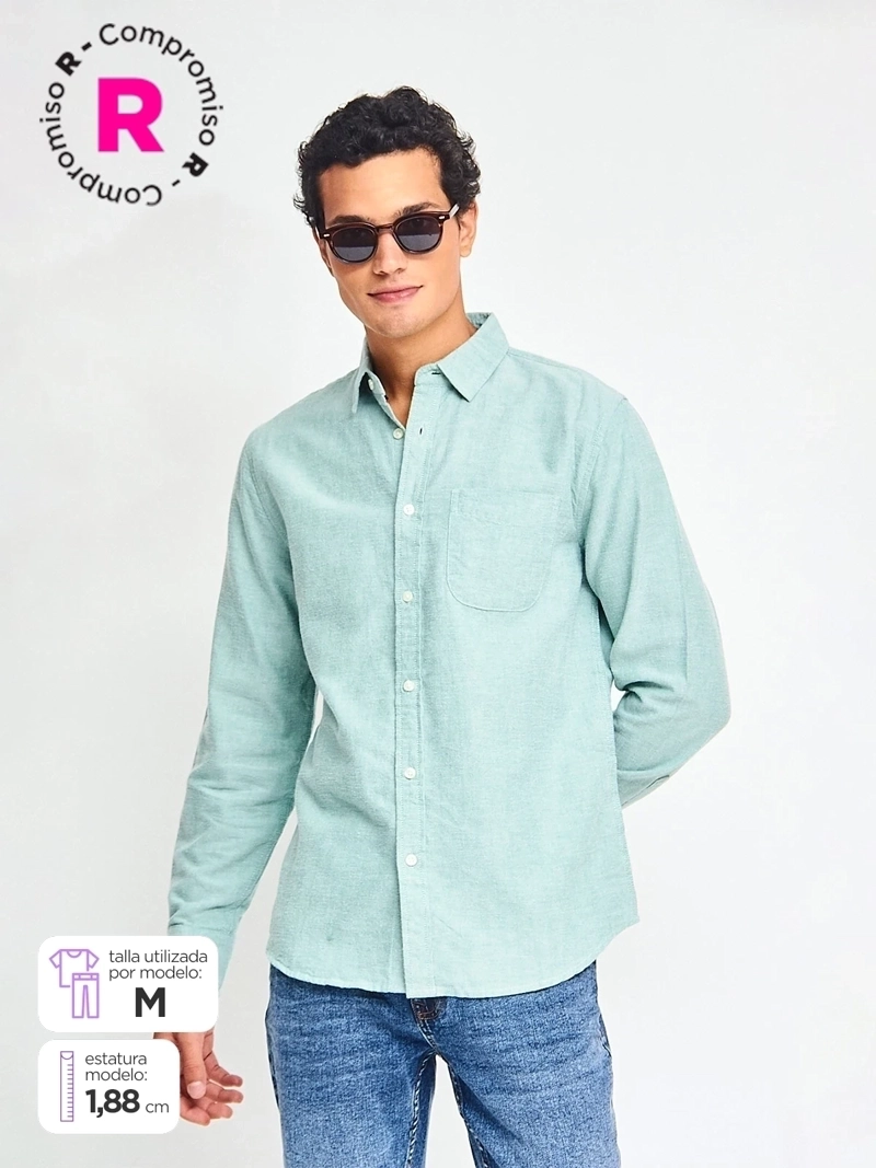 CAMISA HOMBRE AEROPOSTALE ALGODÓN MANGA LARGA - 1