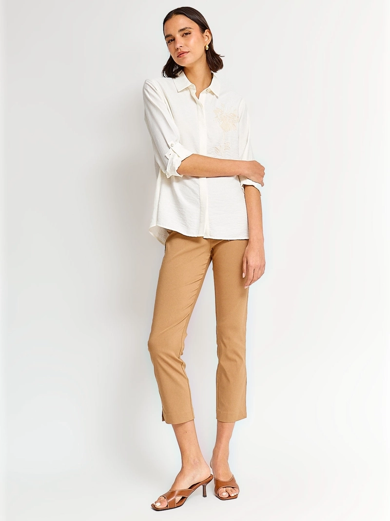 BLUSA MUJER CACHAREL MANGA LARGA CAMISERA BORDADO - 4