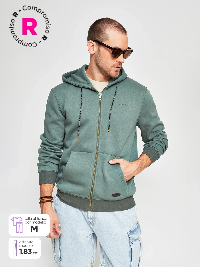 POLERÓN HOMBRE CLOUDBREAK ALGODÓN BÁSICO FULL ZIPPER
