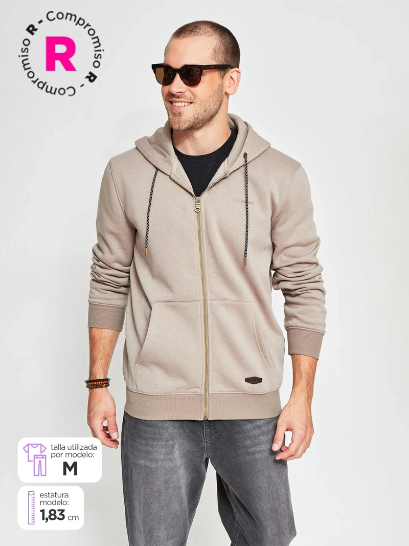 POLERÓN HOMBRE CLOUDBREAK ALGODÓN BÁSICO FULL ZIPPER