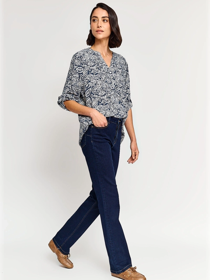 BLUSA MUJER AZIZ CUELLO MAO MANGA 3/4 - 4