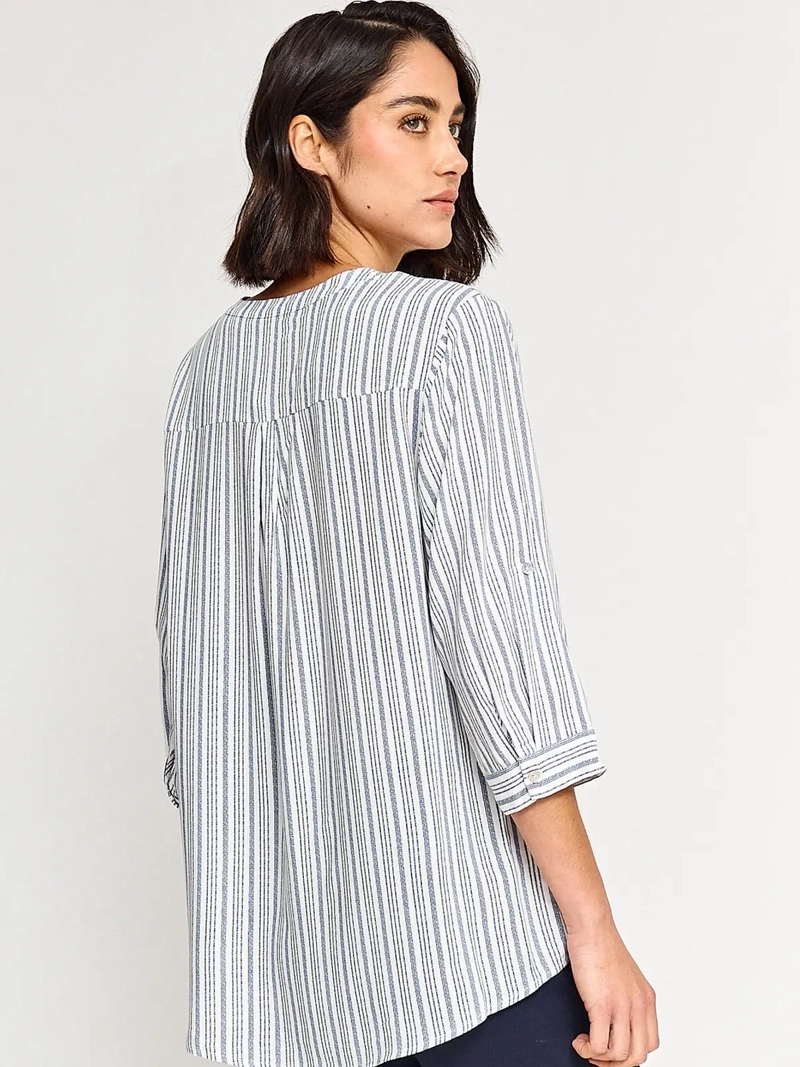 BLUSA MUJER AZIZ CUELLO MAO MANGA 3/4 - 2