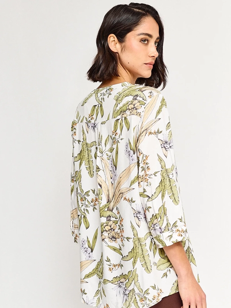BLUSA MUJER AZIZ CUELLO MAO MANGA 3/4 - 2