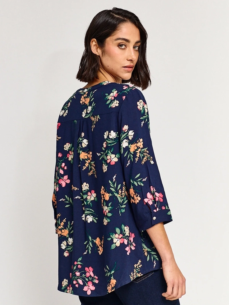 BLUSA MUJER AZIZ CUELLO MAO MANGA 3/4 - 2
