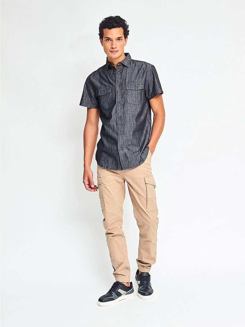 CAMISA HOMBRE ROBERT LEWIS ALGODÓN MANGA CORTA - 4