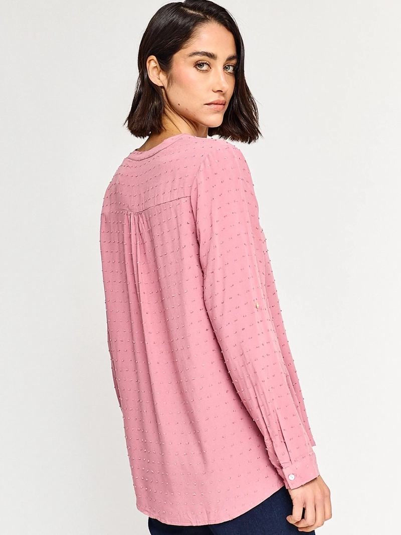 BLUSA MUJER AZIZ CUELLO MAO MANGA LARGA - 2