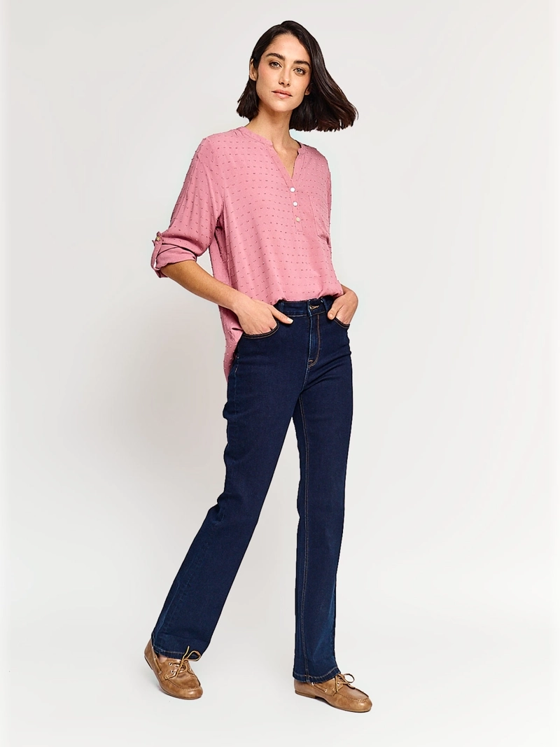 BLUSA MUJER AZIZ CUELLO MAO MANGA LARGA - 4