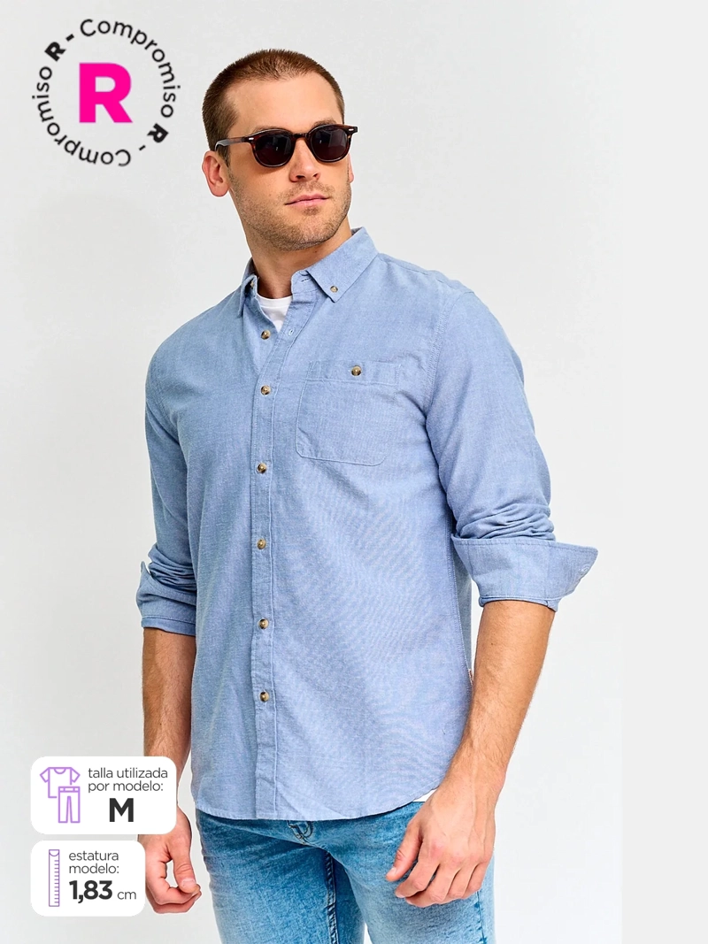 CAMISA HOMBRE ROBERT LEWIS ALGODÓN MANGA LARGA - 1