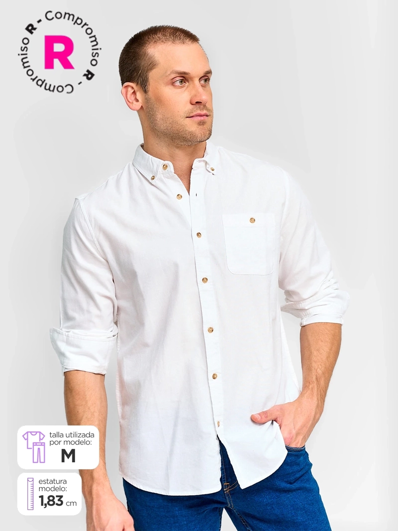 CAMISA HOMBRE ROBERT LEWIS ALGODÓN MANGA LARGA - 1