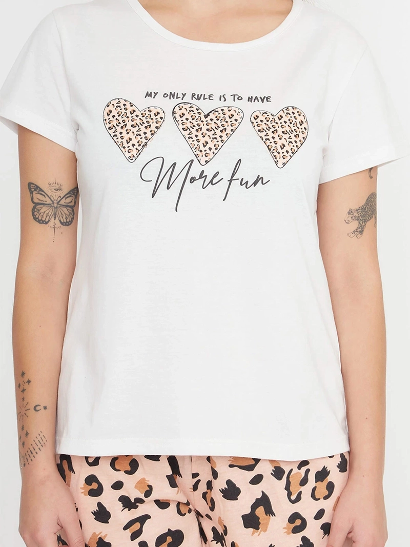 PIJAMA DOS PIEZAS MUJER KAYSER SHORT LEOPARDO - 3