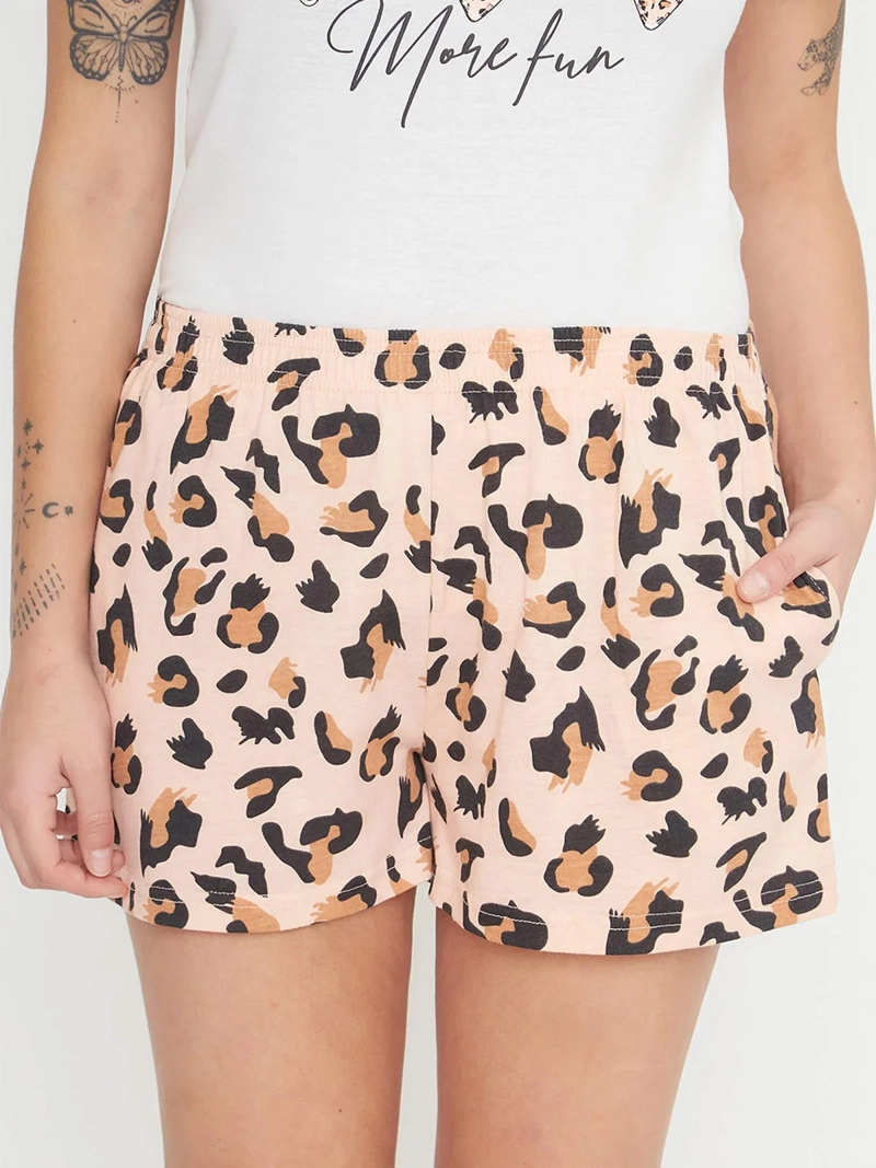 PIJAMA DOS PIEZAS MUJER KAYSER SHORT LEOPARDO - 4