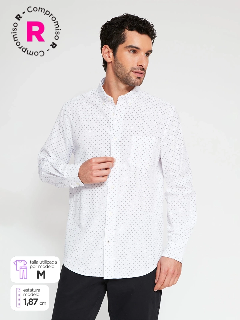 CAMISA HOMBRE KENNETH STEVENS ALGODÓN MANGA LARGA - 1