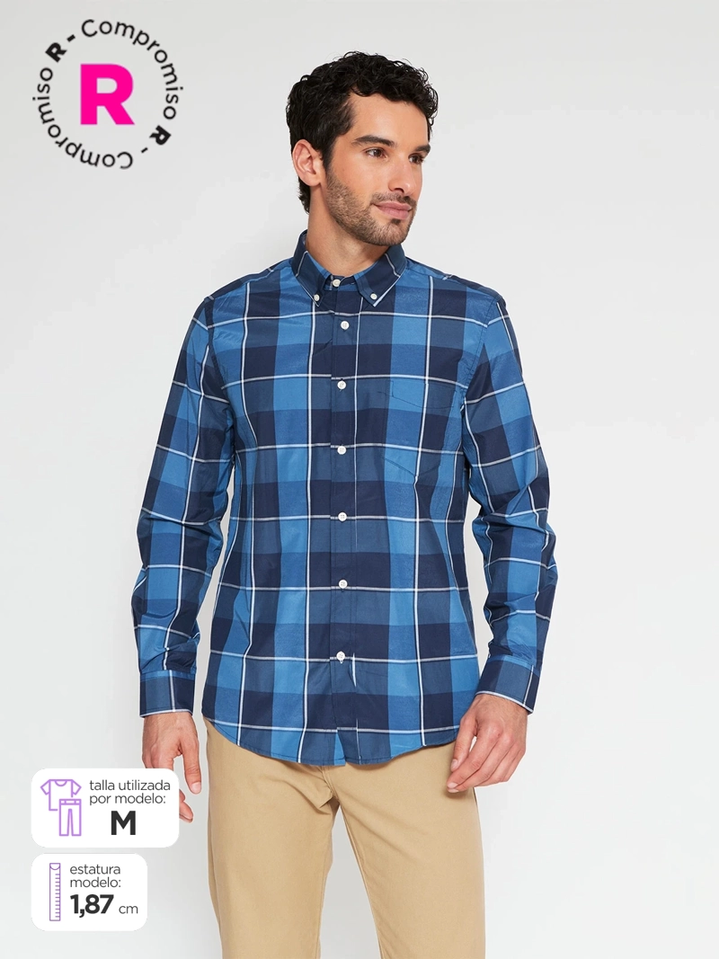 CAMISA HOMBRE KENNETH STEVENS ALGODÓN MANGA LARGA - 1