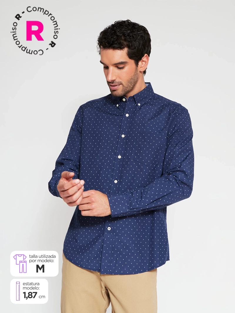 CAMISA HOMBRE KENNETH STEVENS ALGODÓN MANGA LARGA - 1
