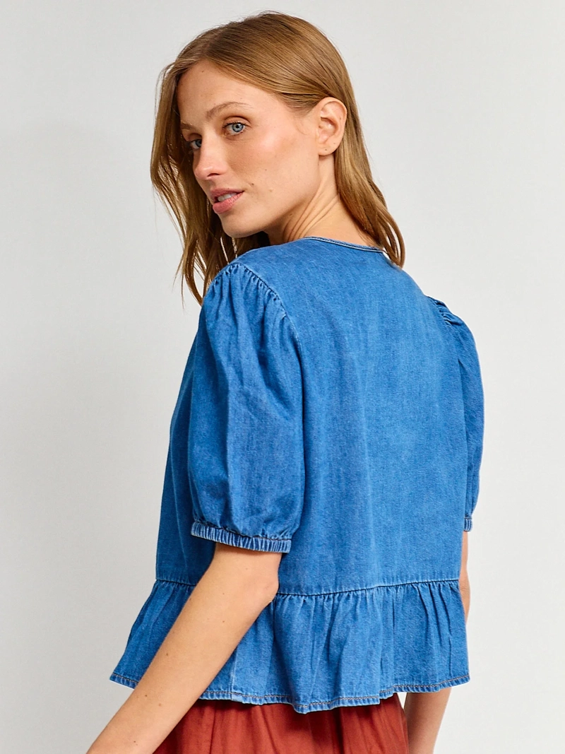 BLUSA MUJER MARQUIS ALGODÓN LAZOS - 2