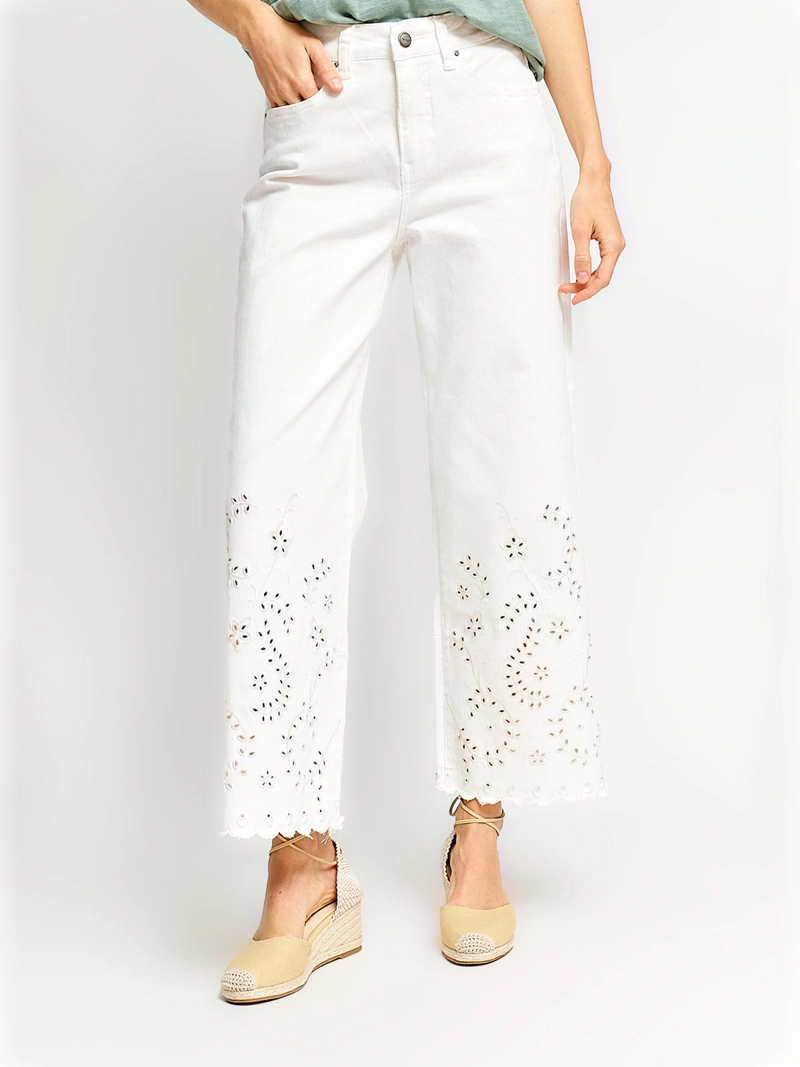 JEANS MUJER TATIENNE ALGODÓN WIDE LEG BORDADO - 2