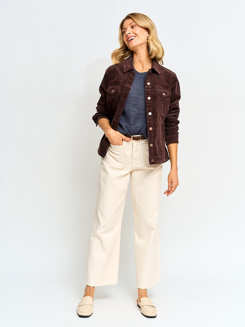 CHAQUETA MUJER AZIZ ALGODÓN CORTA COTELÉ - 4