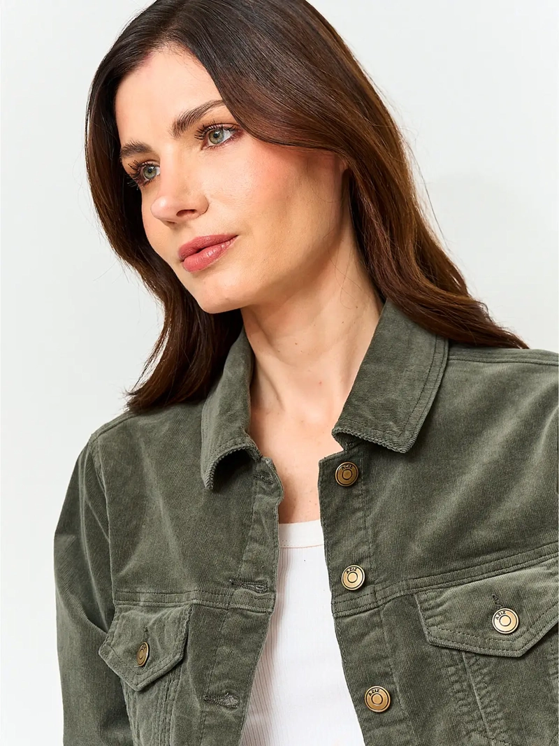 CHAQUETA MUJER AZIZ ALGODÓN CORTA COTELÉ - 3