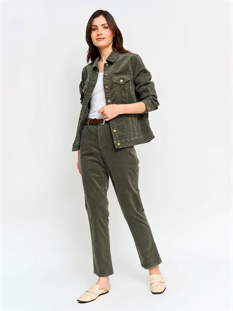CHAQUETA MUJER AZIZ ALGODÓN CORTA COTELÉ - 4