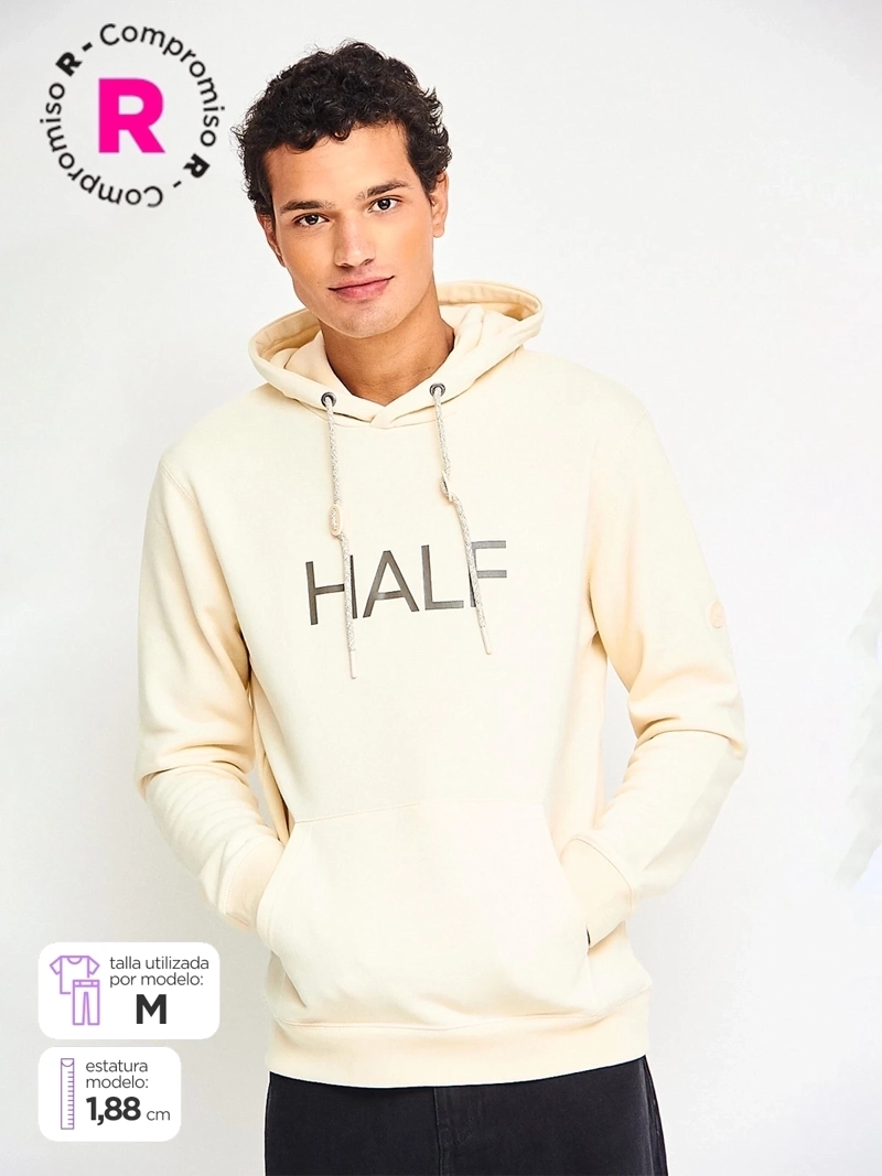 POLERÓN HOMBRE HALF ALGODÓN BÁSICO CIERRE - 1