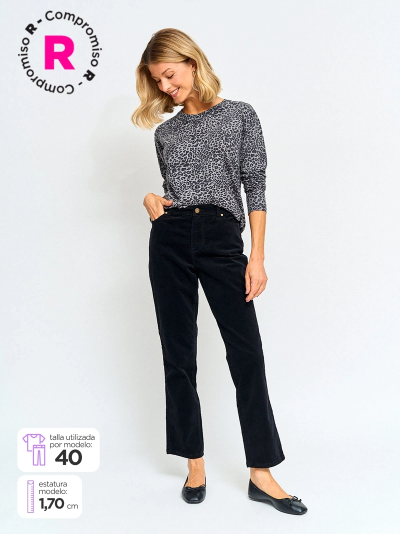 AZIZ PANTALÓN MUJER AZIZ ALGODÓN REGULAR COTELÉ