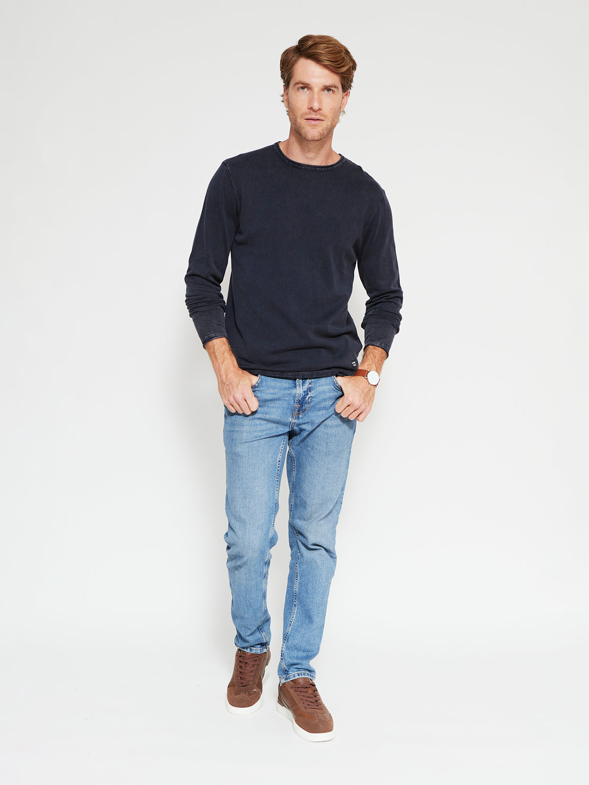 SWEATER HOMBRE BARBADOS ALGODÓN CUELLO REDONDO BÁSICO - 4