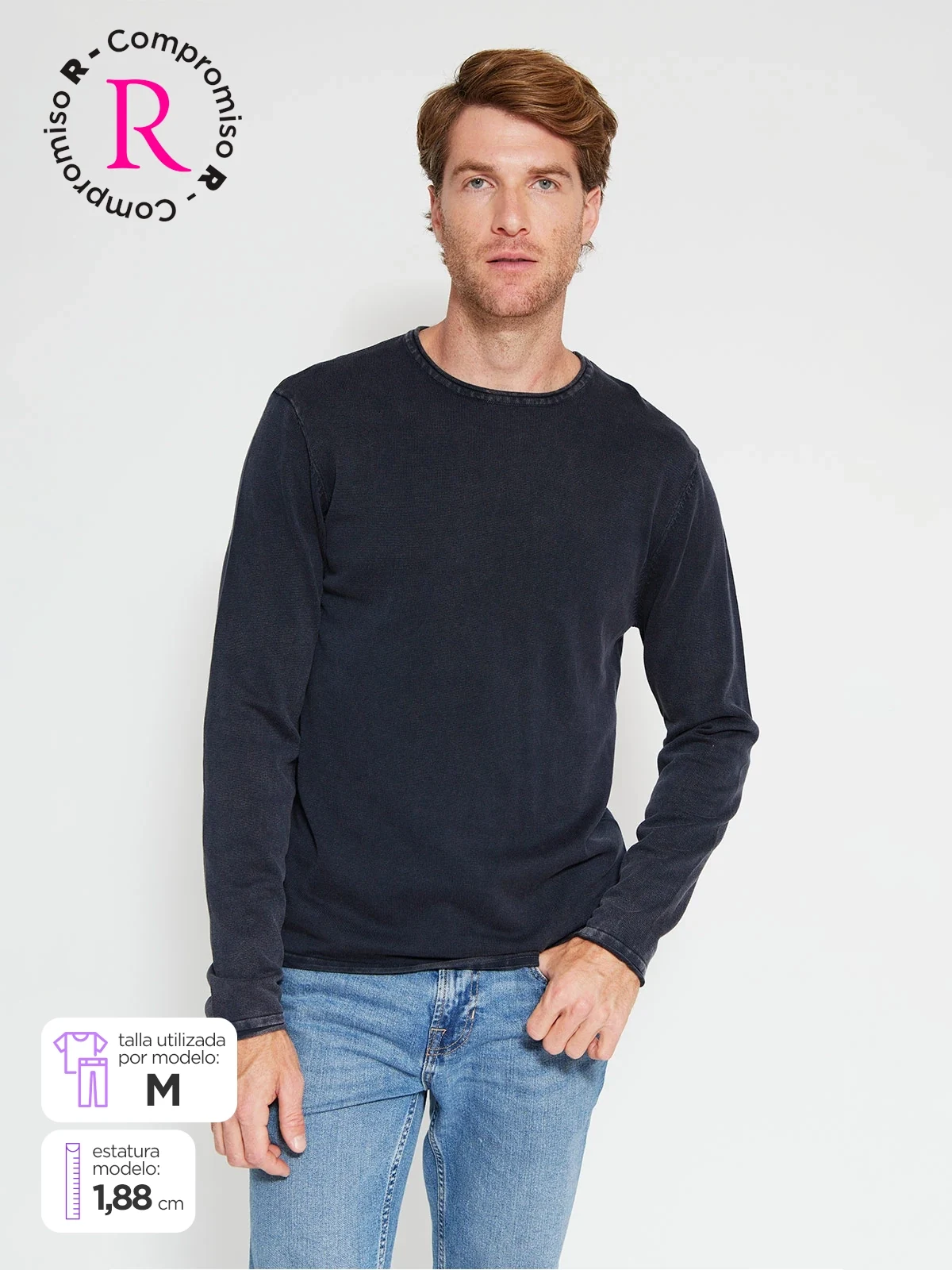 SWEATER HOMBRE BARBADOS ALGODÓN CUELLO REDONDO BÁSICO - 1