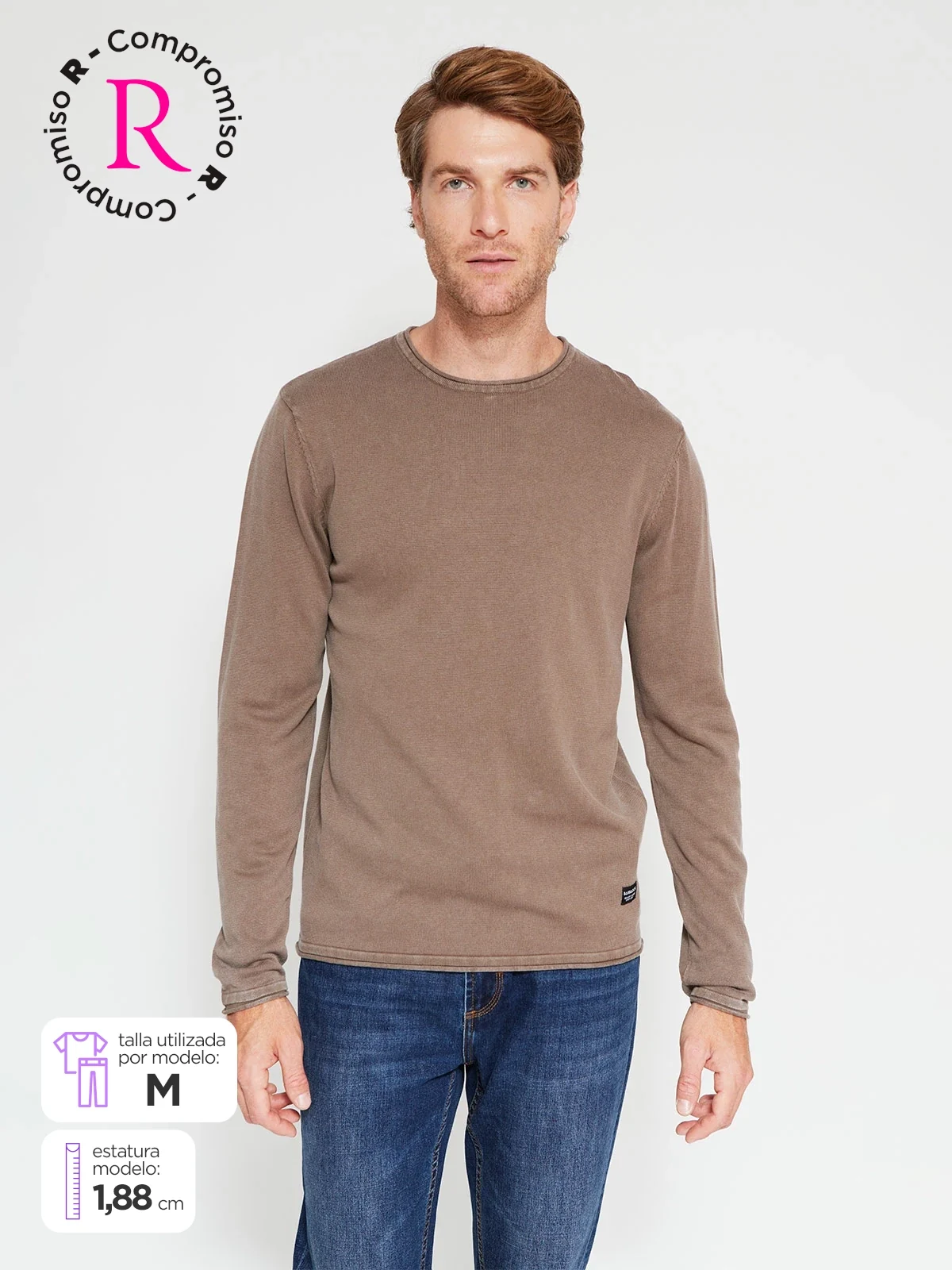 SWEATER HOMBRE BARBADOS ALGODÓN CUELLO REDONDO BÁSICO - 1