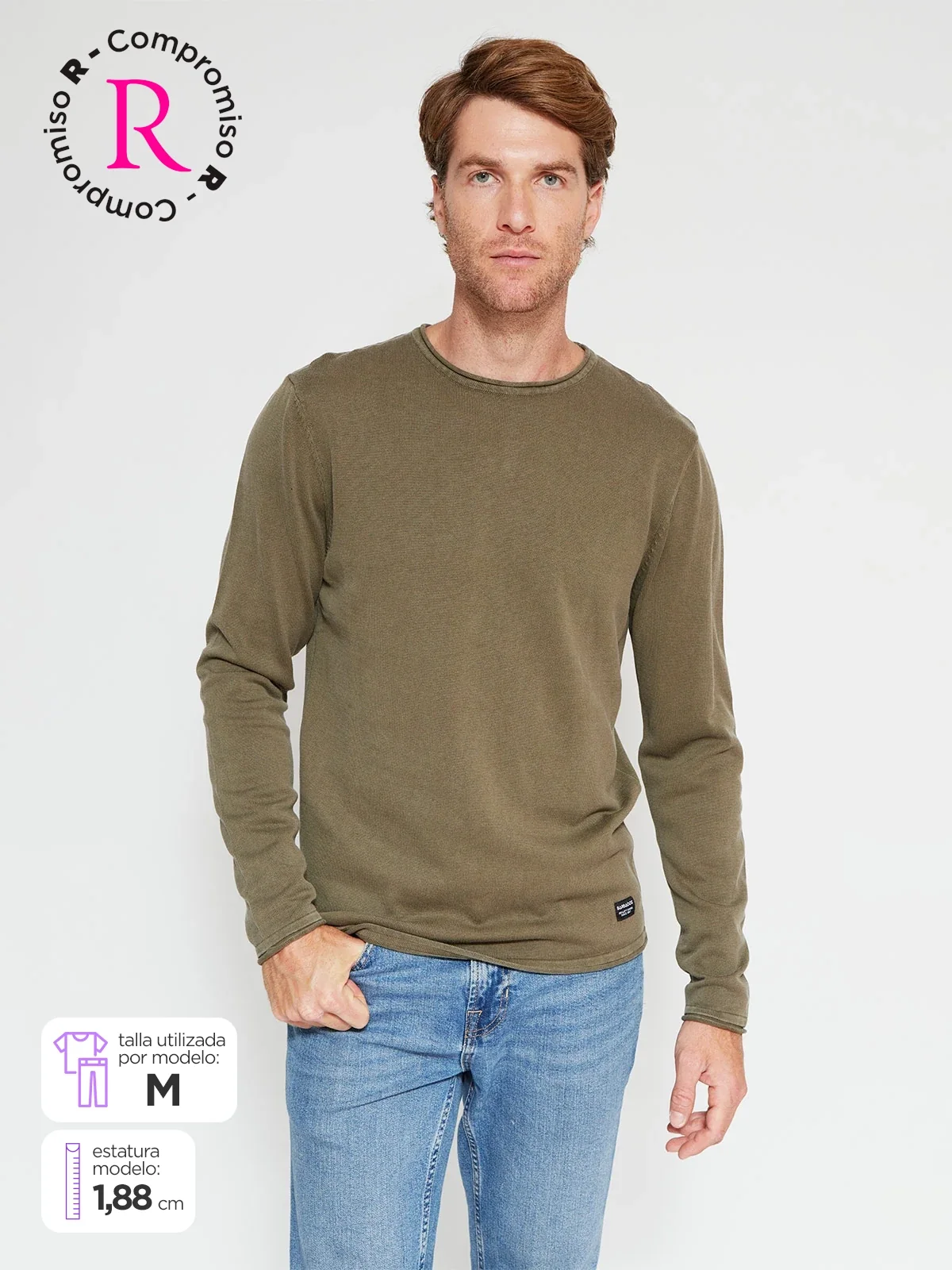 SWEATER HOMBRE BARBADOS ALGODÓN CUELLO REDONDO BÁSICO - 1
