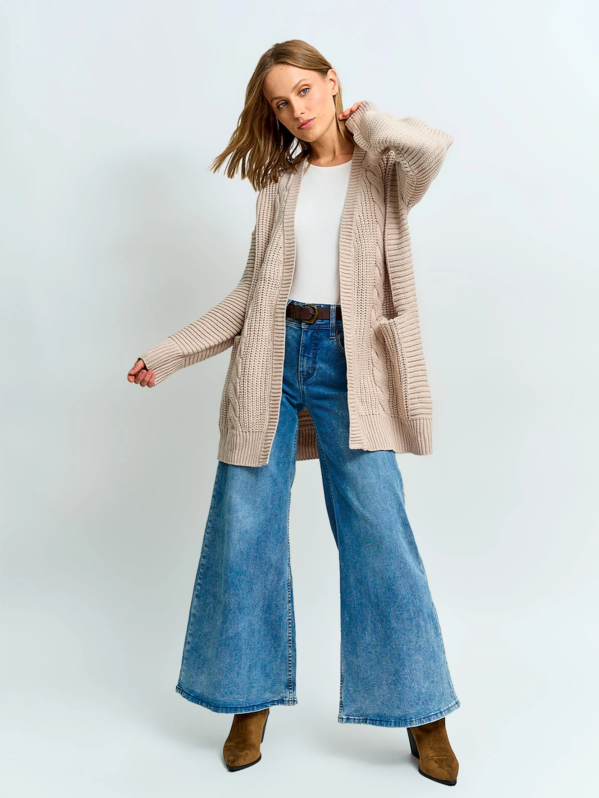 CARDIGAN MUJER AZIZ TRENZA FRONTAL - 4