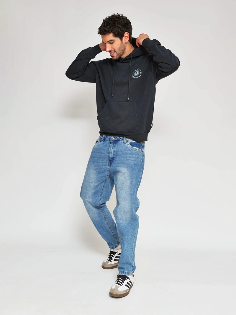POLERÓN HOMBRE HALF ALGODÓN HOODIE ACID WASH PRINT - 4