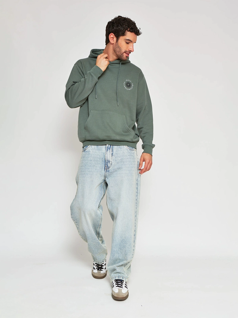 POLERÓN HOMBRE HALF ALGODÓN HOODIE ACID WASH PRINT - 4