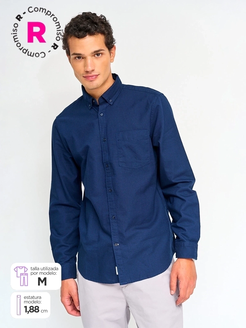 CAMISA HOMBRE REGATTA ALGODÓN MANGA LARGA - 1