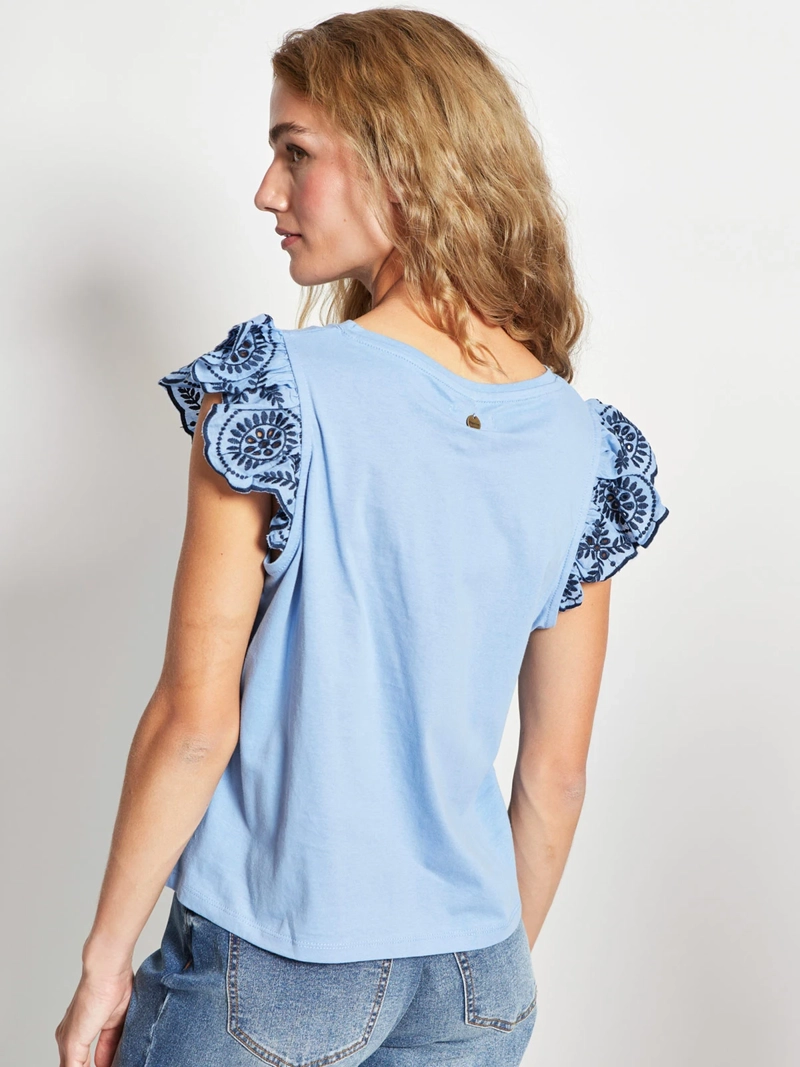 POLERA MUJER REGATTA ALGODÓN MANGA CORTA BORDADO - 2