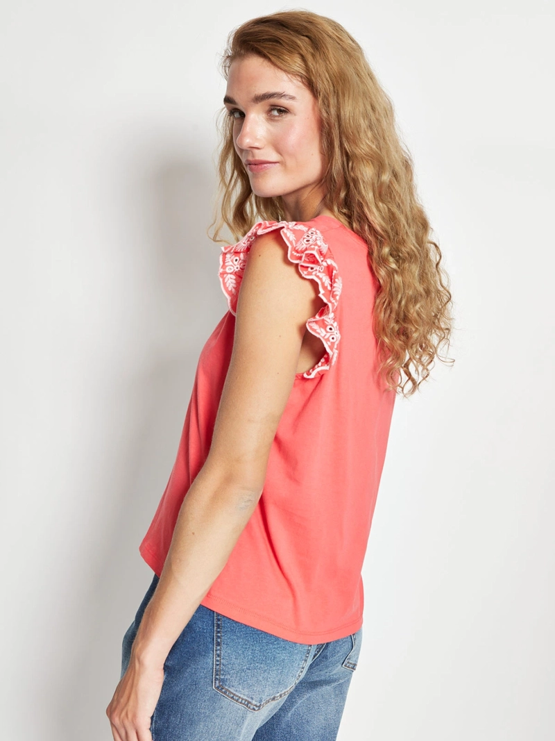 POLERA MUJER REGATTA ALGODÓN MANGA CORTA BORDADO - 2