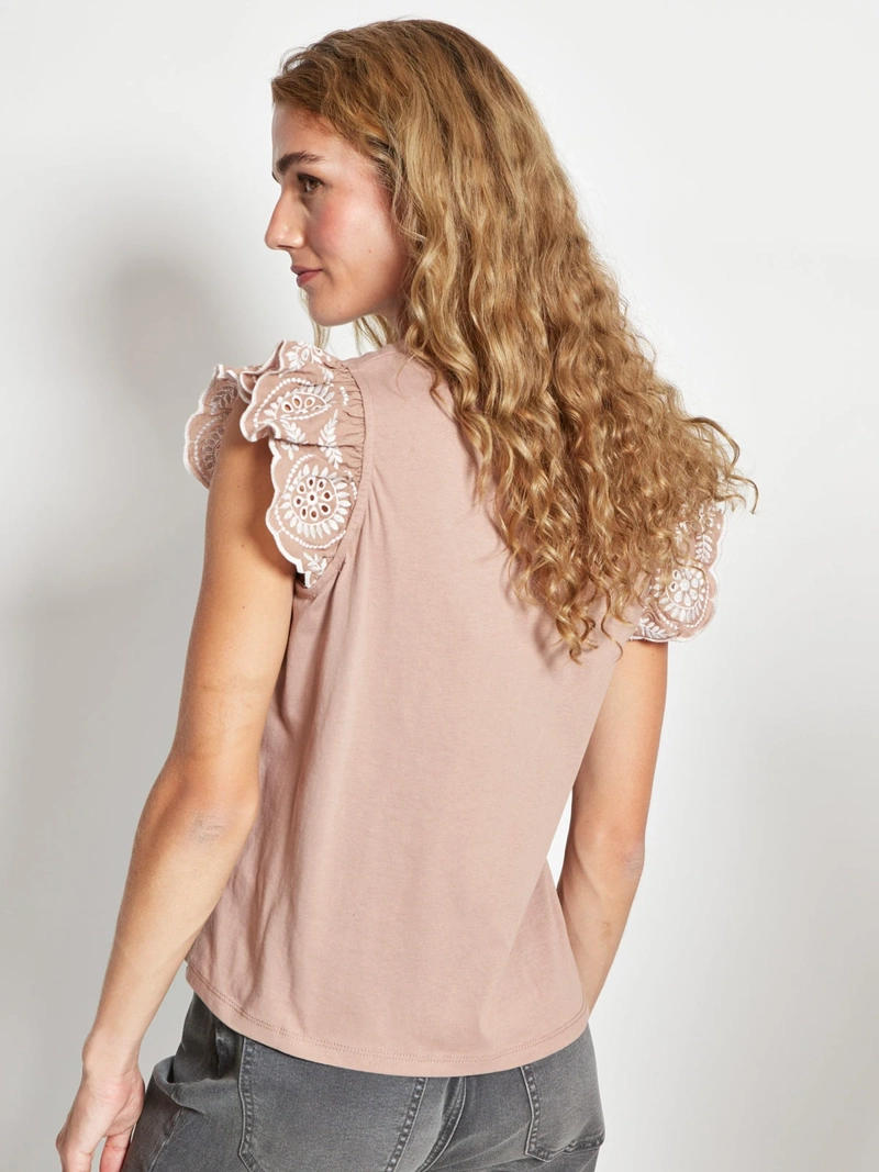 POLERA MUJER REGATTA ALGODÓN MANGA CORTA BORDADO - 2