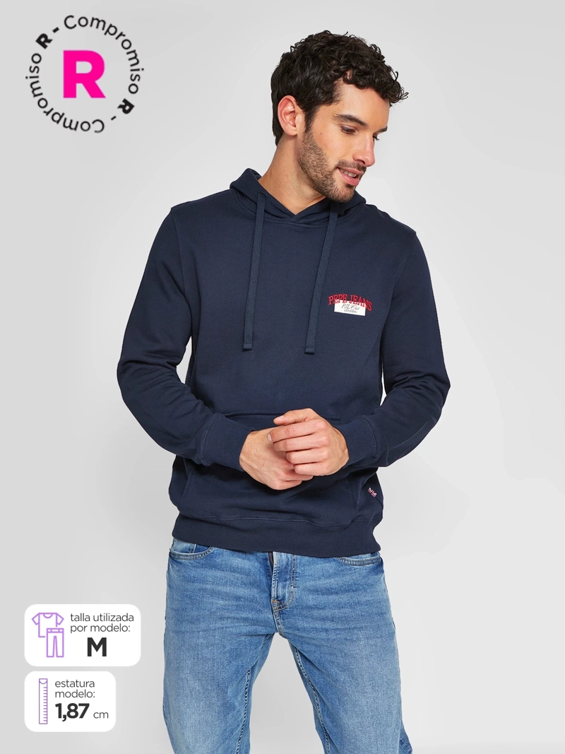 POLERÓN HOMBRE PEPE JEANS ALGODÓN HOODIE CAPUCHA - 1