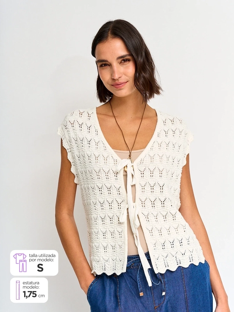 SWEATER MUJER AZIZ ALGODÓN SIN MANGAS - 1