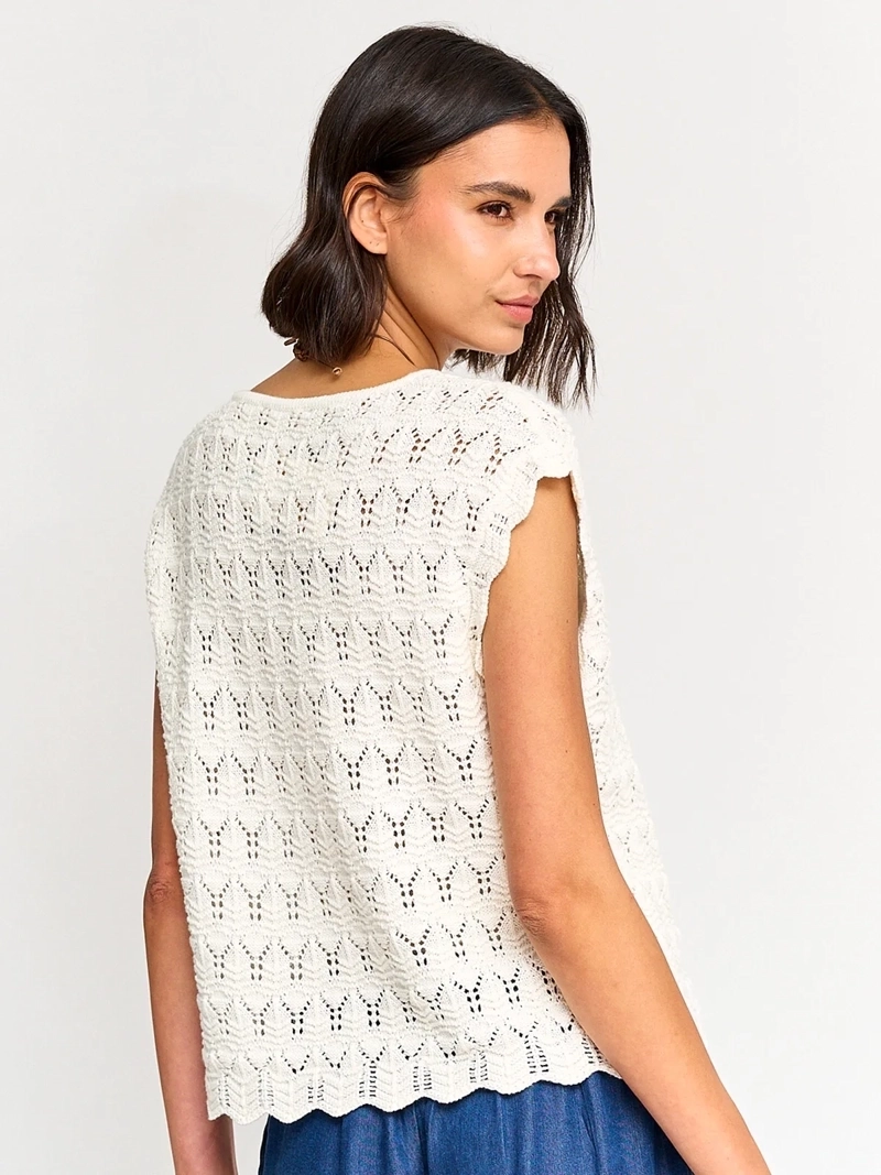SWEATER MUJER AZIZ ALGODÓN SIN MANGAS - 2