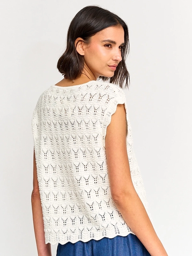 SWEATER MUJER AZIZ ALGODÓN SIN MANGAS - 2