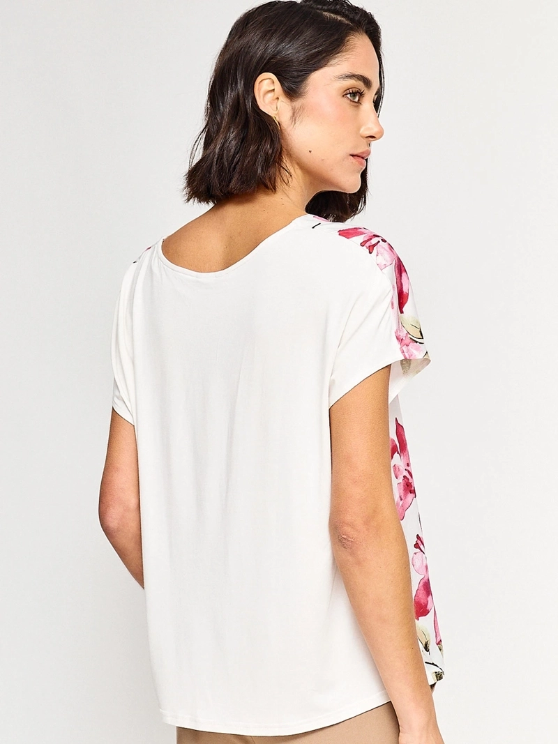 BLUSA MUJER CACHAREL CUELLO EN V MANGA CORTA - 2
