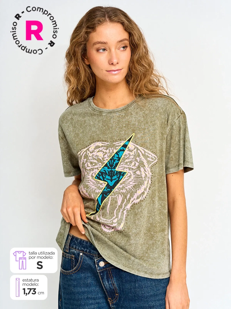 POLERA MUJER BARBADOS ALGODÓN MANGA CORTA - 1